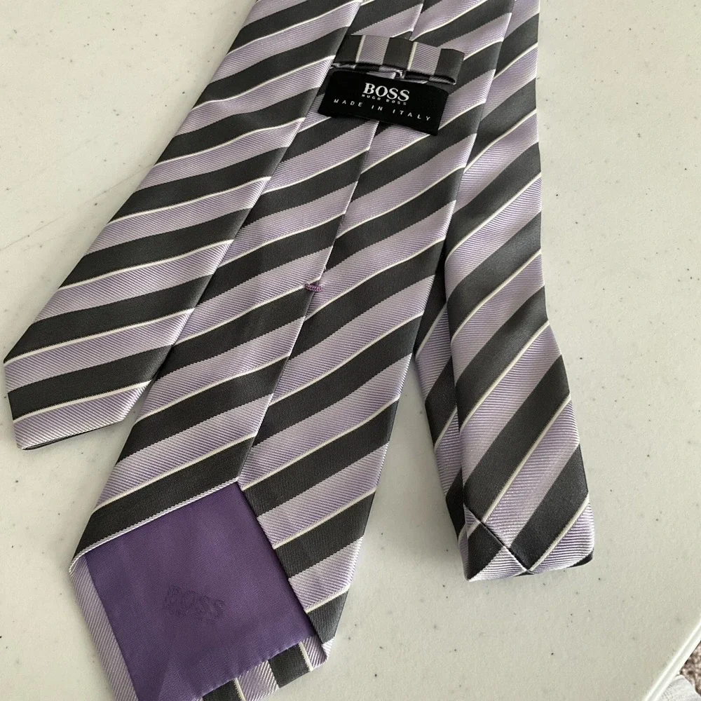 Hugo Boss Tie classic silk Retro luxury Neckwear Italy